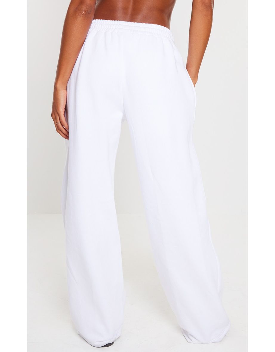 White 1908 Printed Wide Leg Joggers - 3
