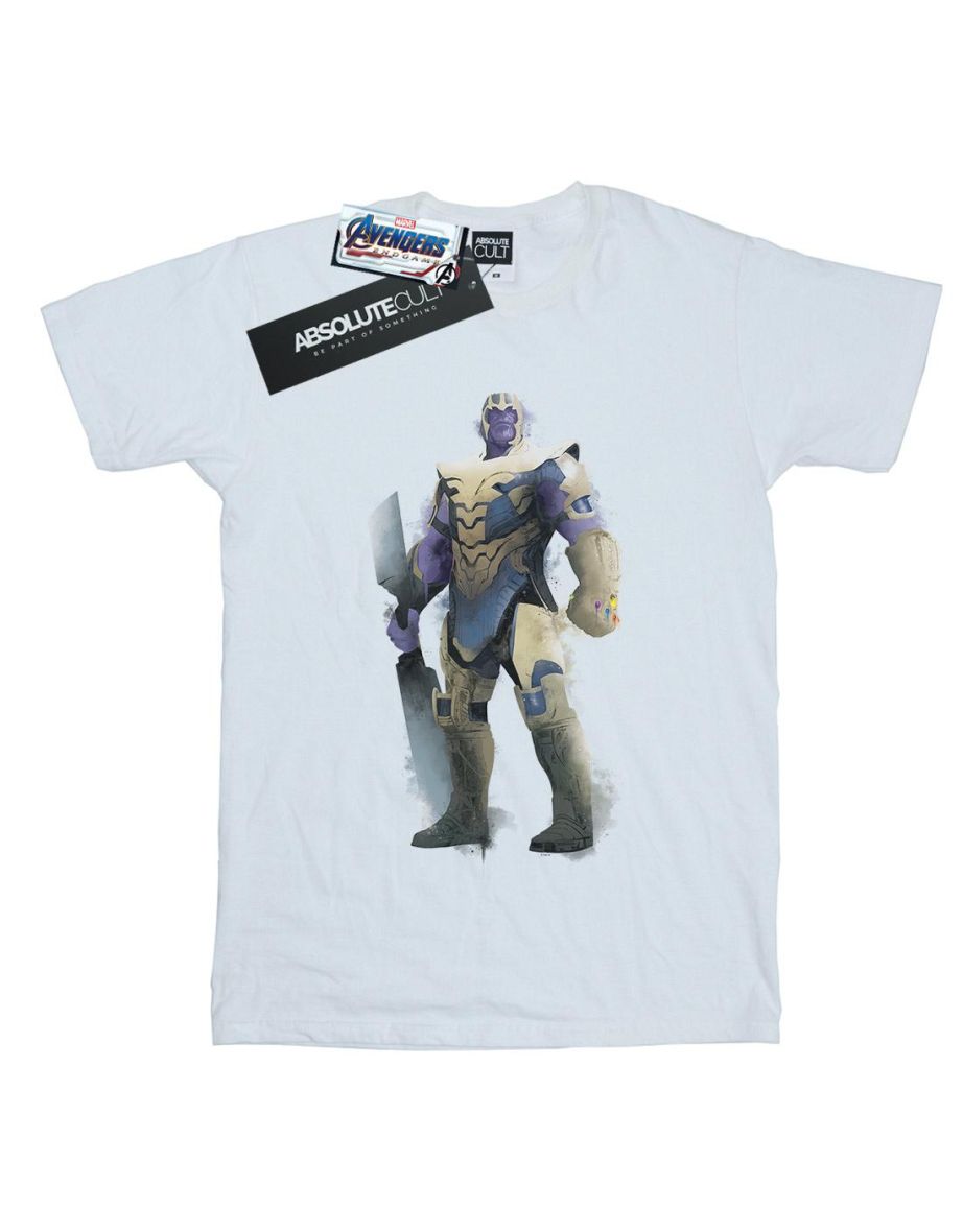 Marvel Boys Avengers Endgame Painted Thanos T-Shirt - White - 1