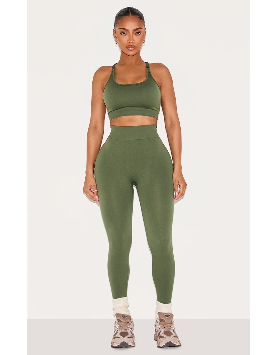 Shape Forest Green Seamless Active Ruched Bum Highwaisted Leggings