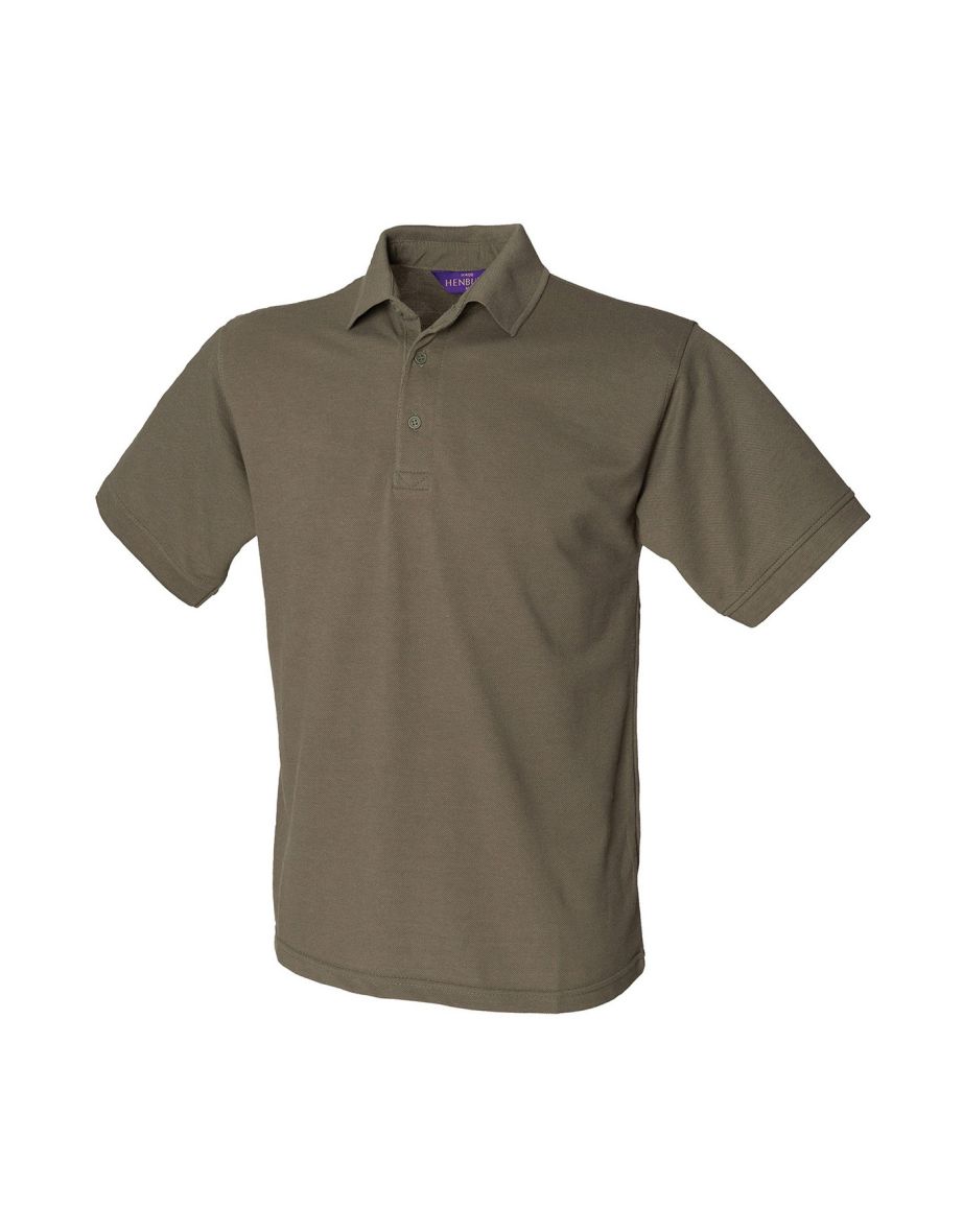 Henbury Mens Polycotton Heavy Polo Shirt - Olive