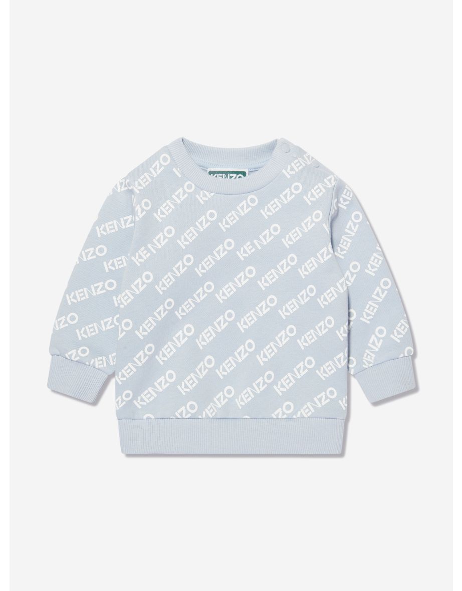 Kenzo Kids Boys Blue Cotton Logo Sweatshirt