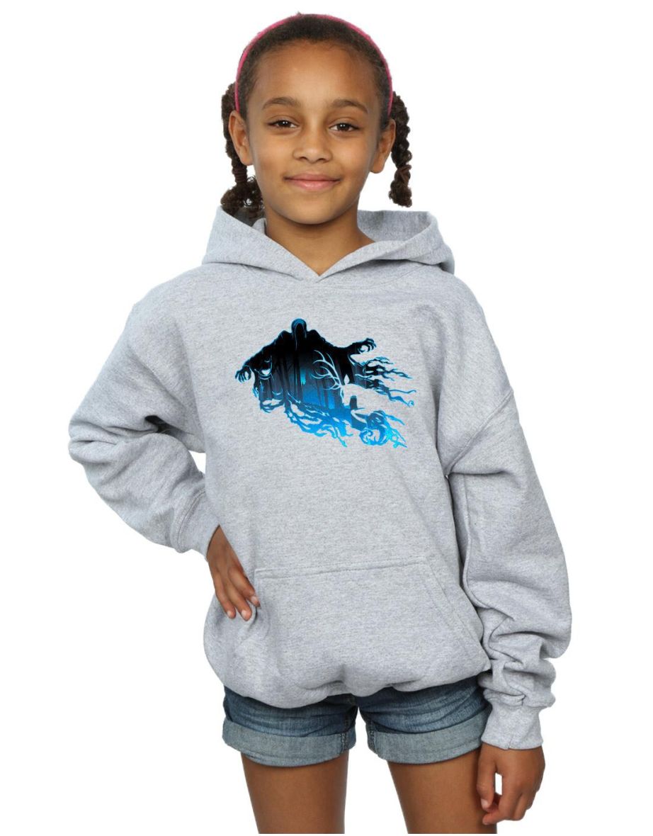 Harry Potter Girls Dementor Silhouette Hoodie - Sports Grey