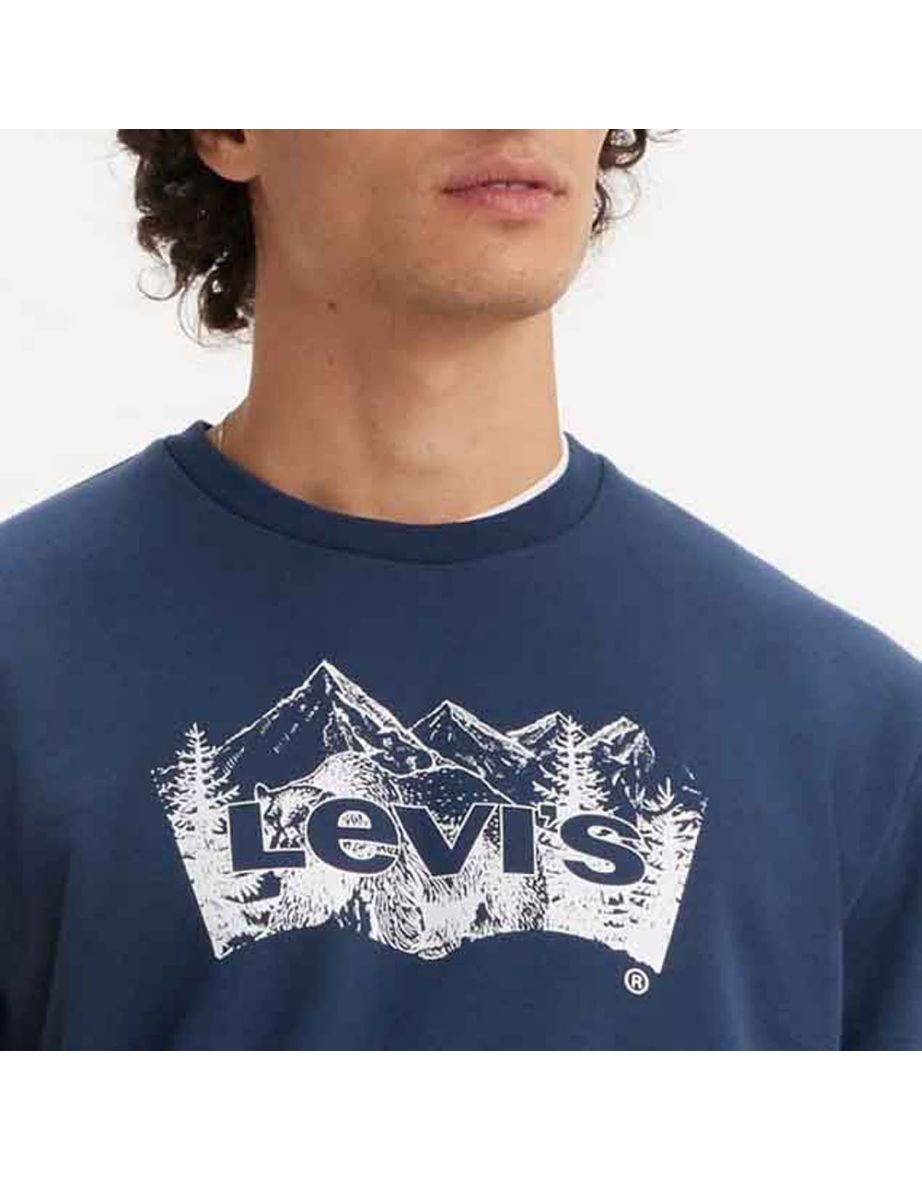 Men's Levis Standard Fit Graphic Crewneck Sweatshirt in Blue - 2