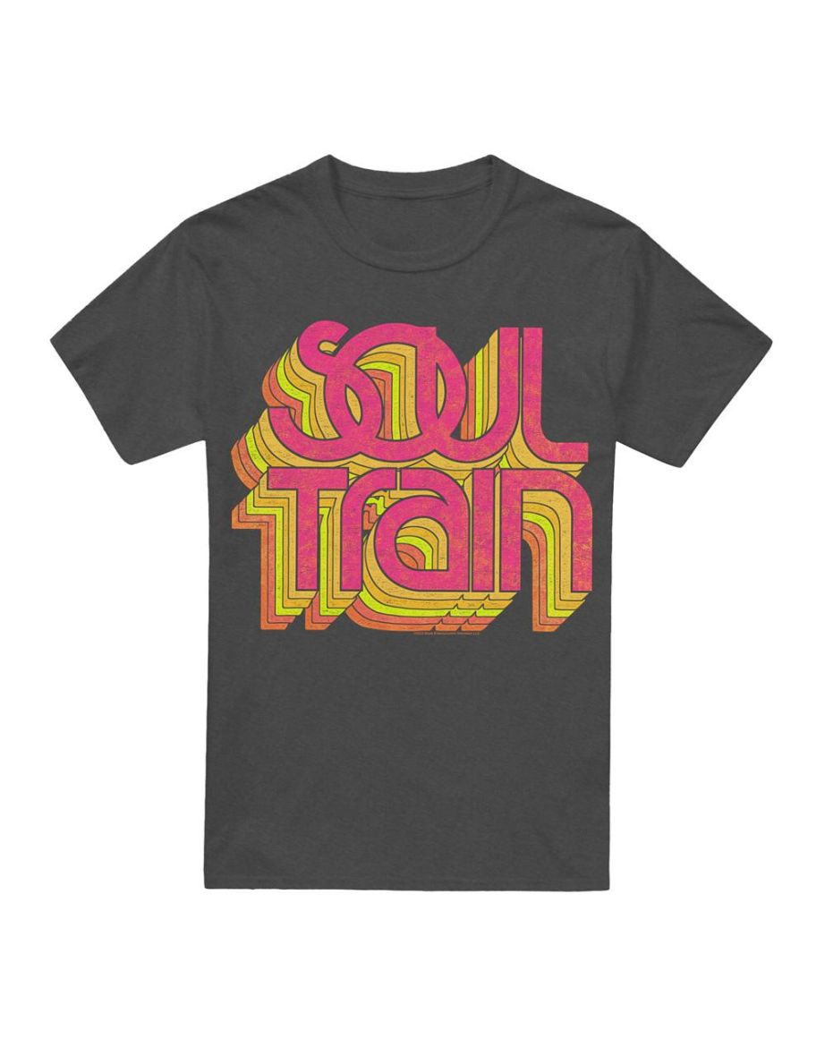 BET Unisex Adult Soul Train Vibing Logo T-Shirt - Charcoal