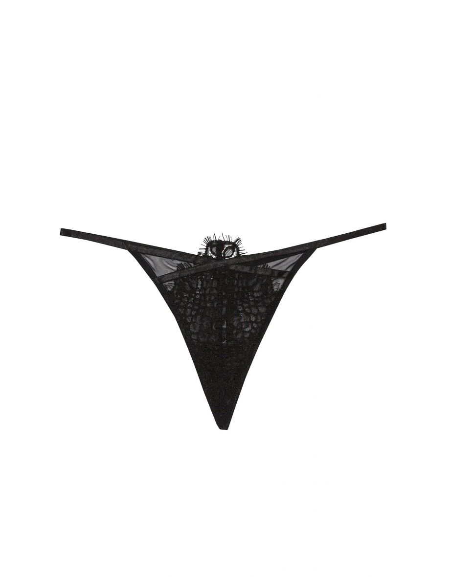 Co-Ordinates Black & Pink Lace T-String Thong- Ladies-Girls-Women