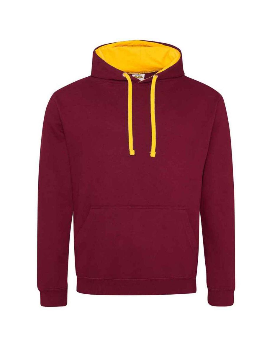 Awdis Womens/Ladies Varsity Hoodie - Burgundy/Gold