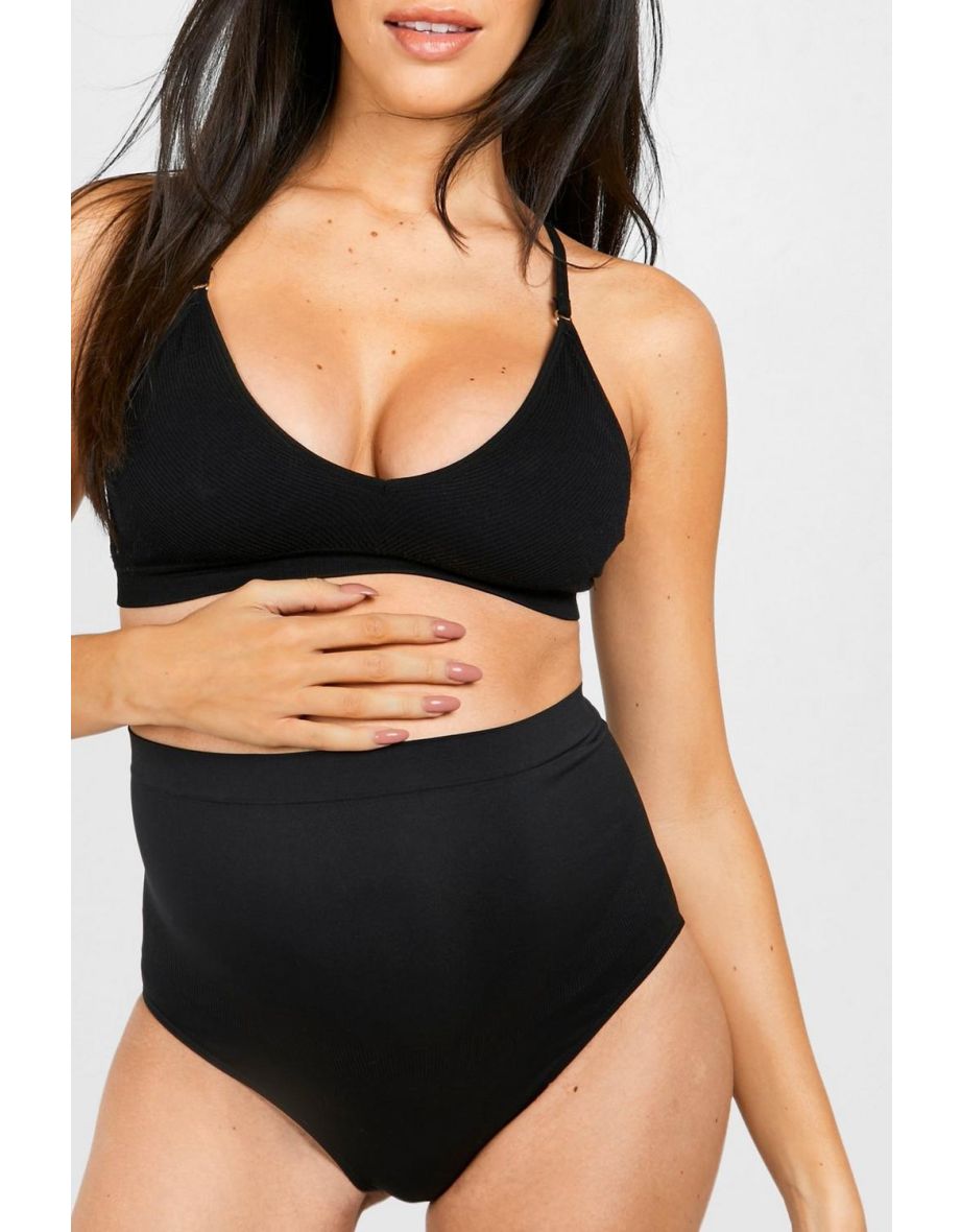 Maternity Seamless Bump Support Brief 3 Pack - black - 3
