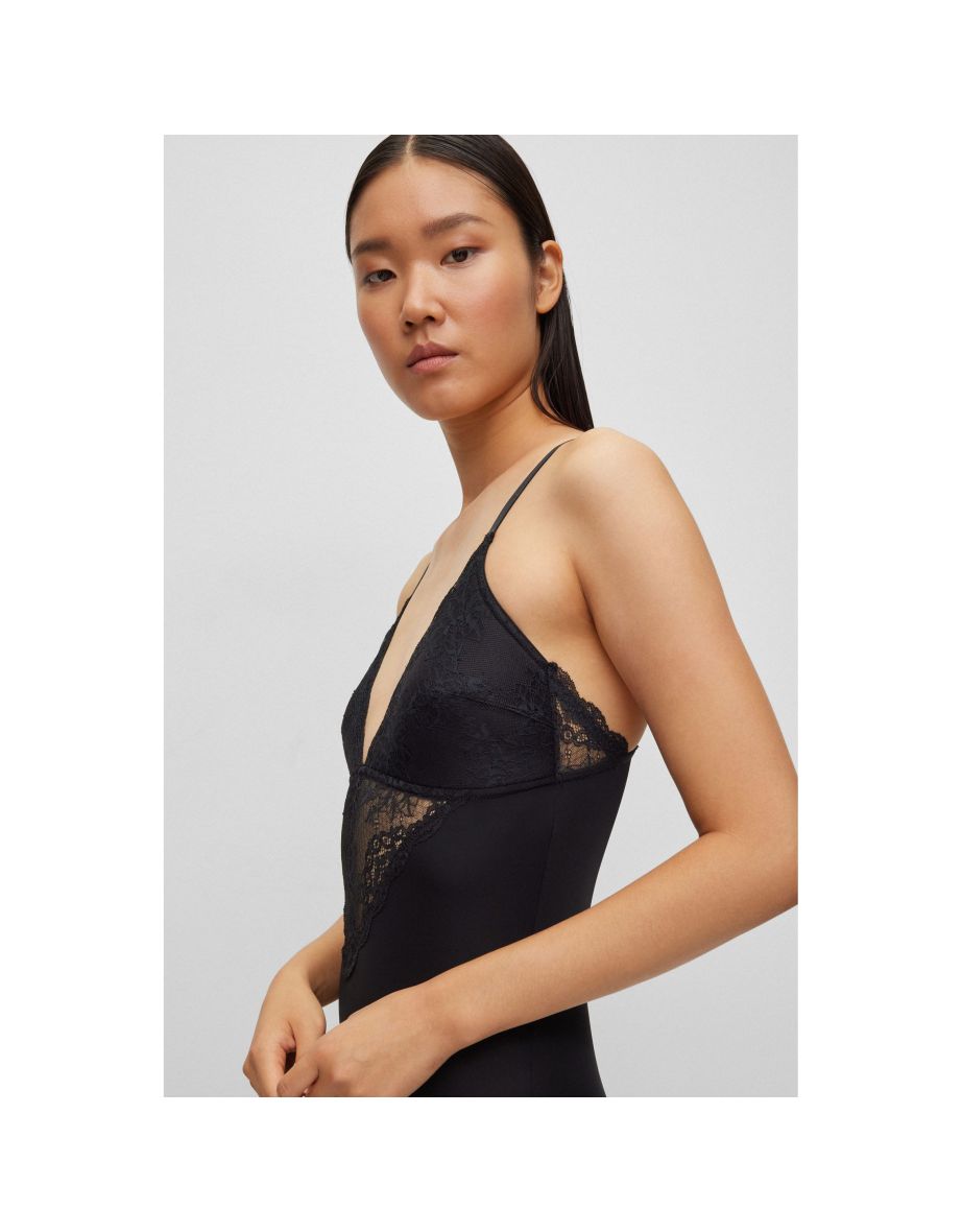 Women's Hugo Boss Lace-Detail Bodysuit in Black - 2