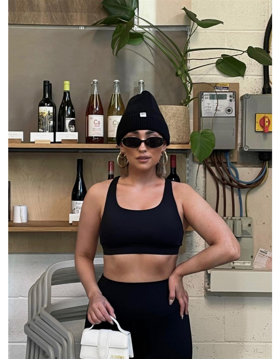 Signature Scoop Neck Bralette  - Black