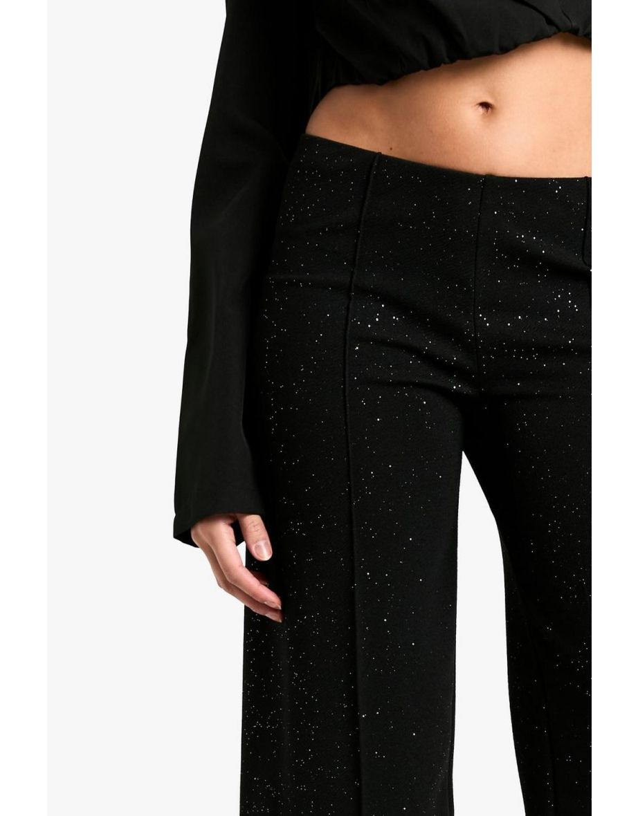 Glitter front seam detail straight leg trouser - 3