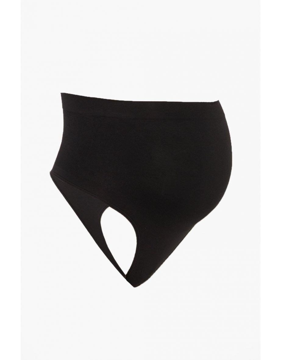 Maternity Seamless Bump Support Thong - black - 3