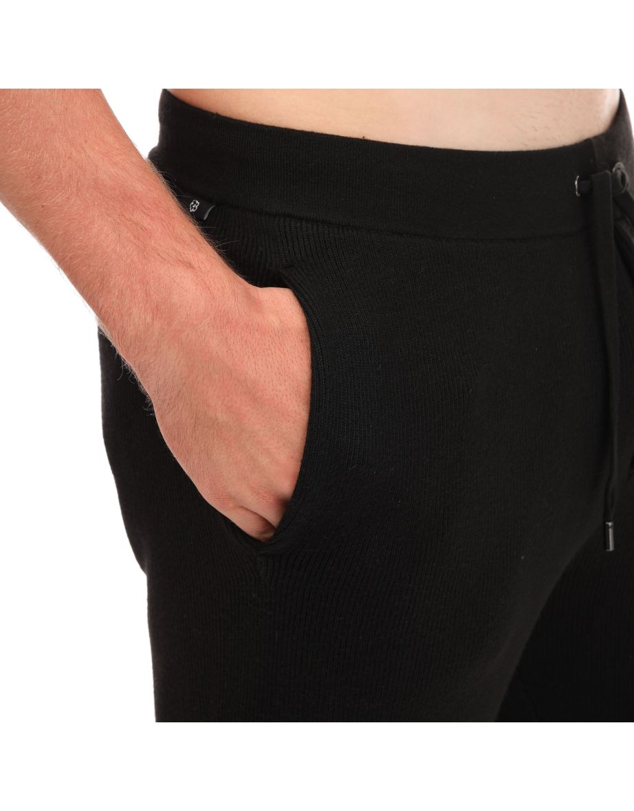 Men's Ted Baker Dudon Knitted Joggers in Black - 2