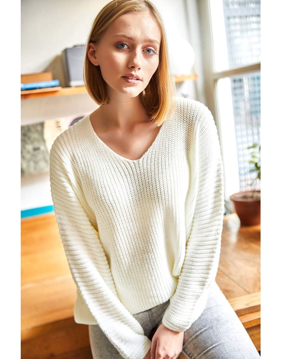 V Neck Thessaloniki Knit Oversize Knitwear Sweater