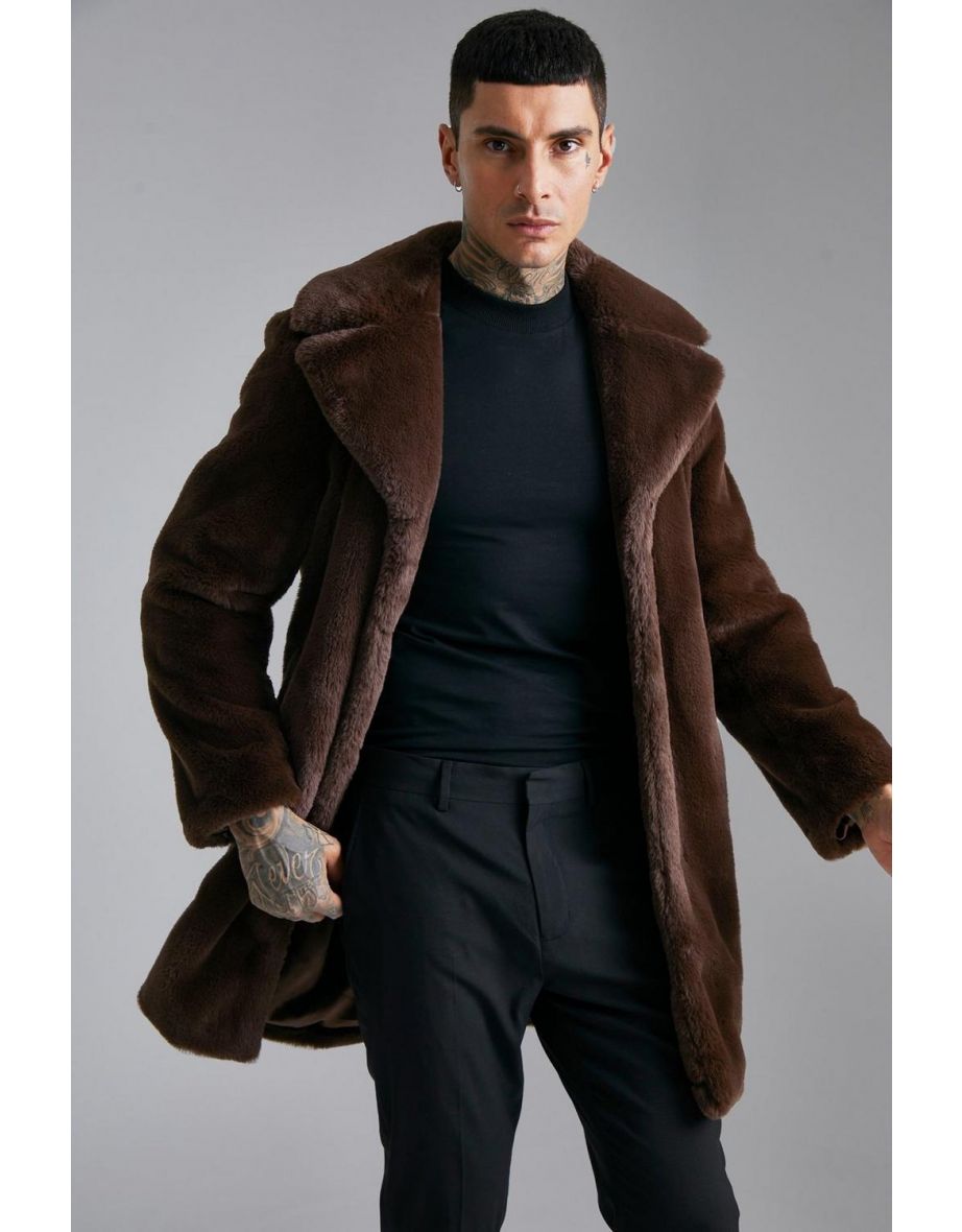 Boohooman faux fur clearance jacket