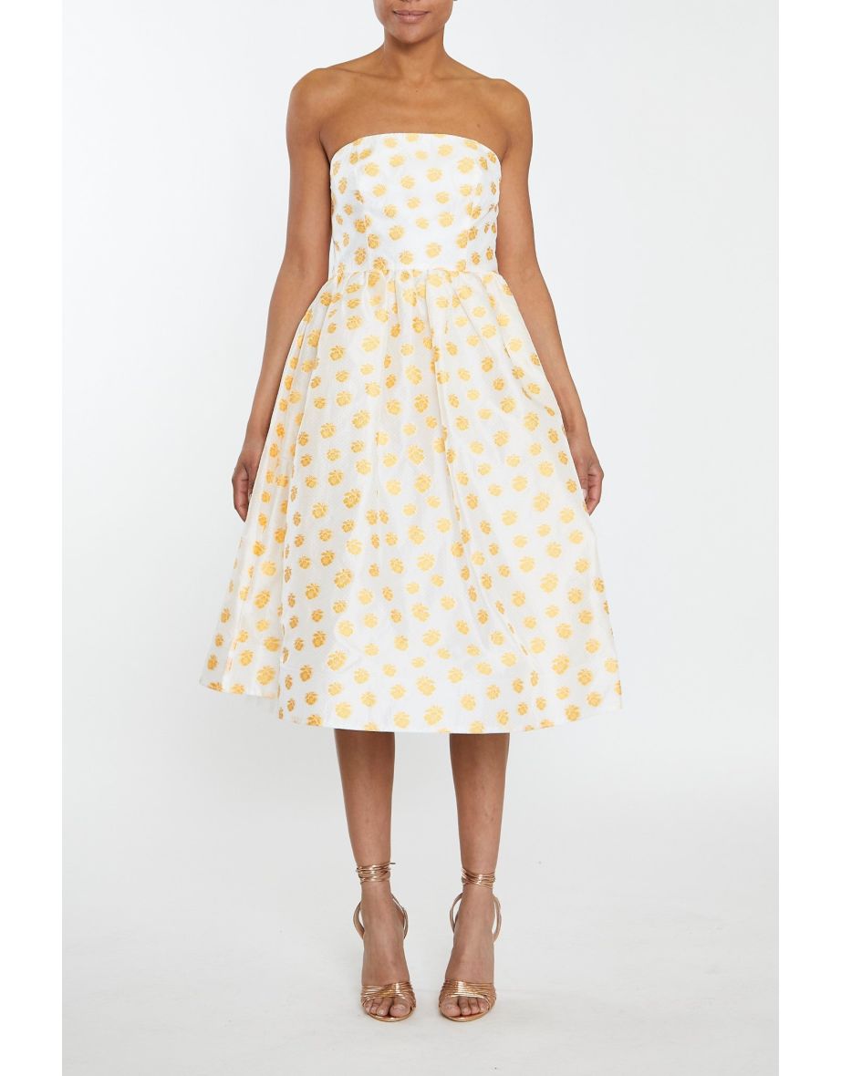 Mustard bandeau outlet dress