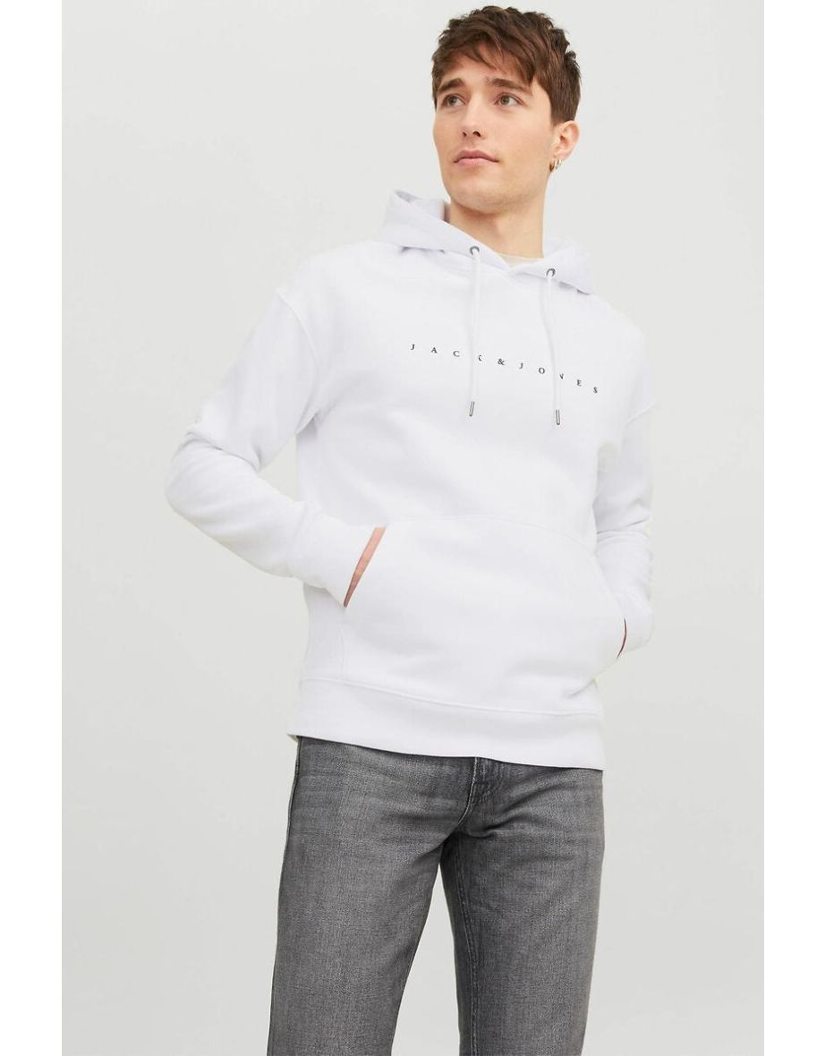 Jack & Jones White Hooded Sweater