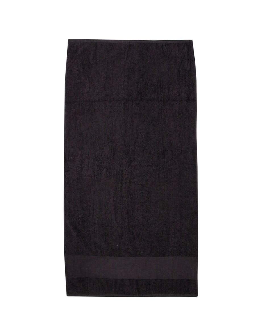 Towel City Printable Border Hand Towel - Black