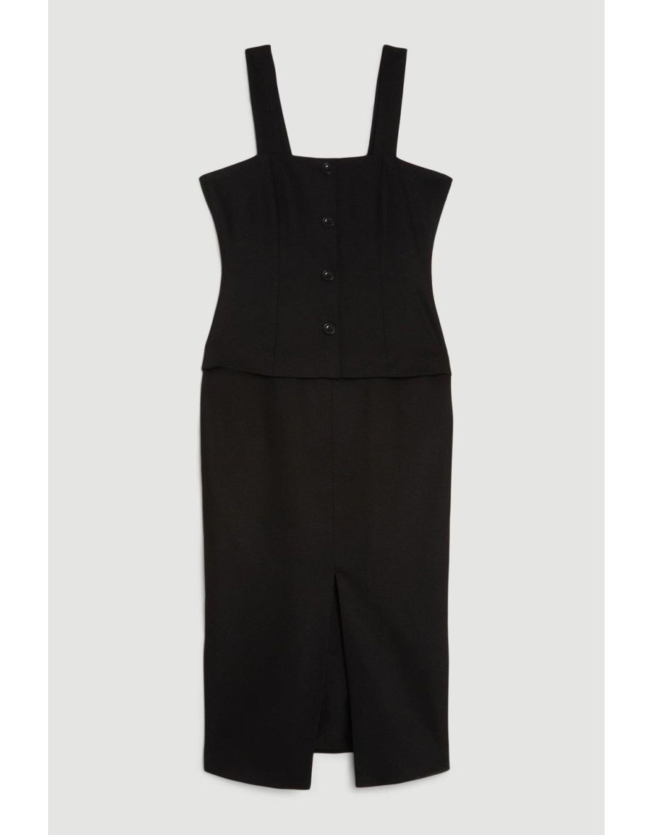 Karen Millen Black Column Midi Dress - 3