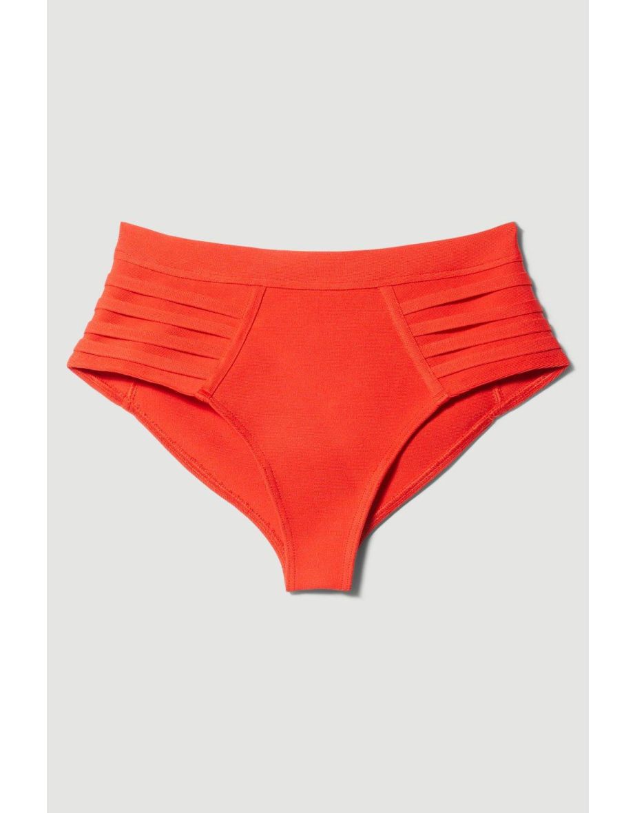 Bandage Sheer Stripe Bikini Bottoms - 3