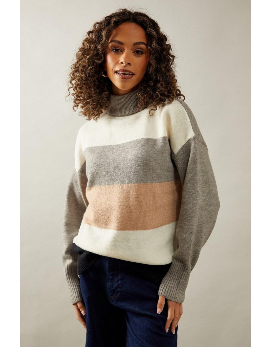 Colourblock Tunic Jumper