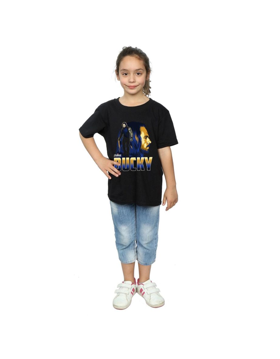 Marvel Girls Avengers Infinity War Bucky Character Cotton T-Shirt - Black - 3