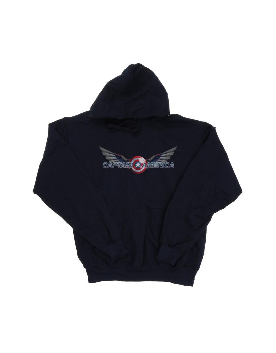 Marvel Womens/Ladies Falcon And The Winter Soldier Captain America Logo Hoodie - Navy Blue - 1