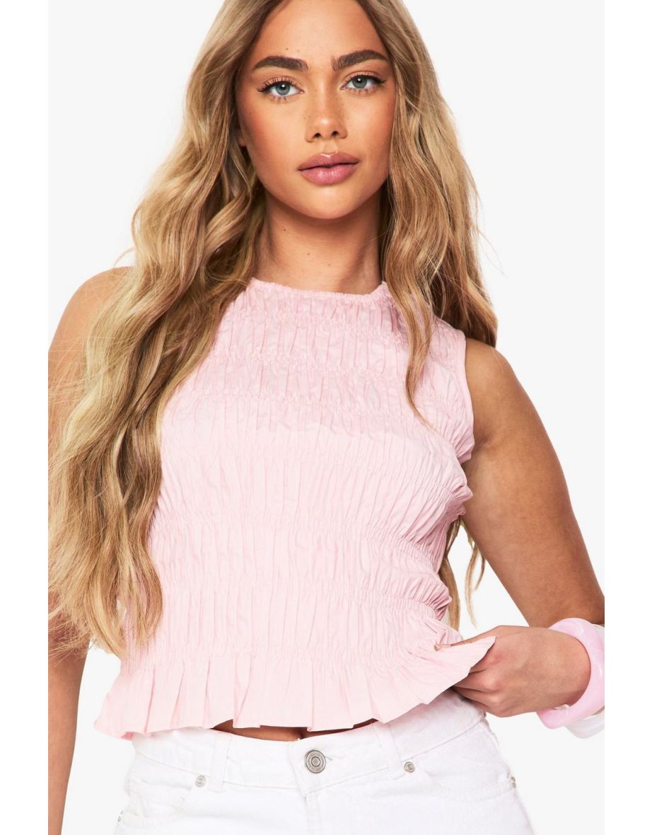 Shirred Frill Hem Top - 3