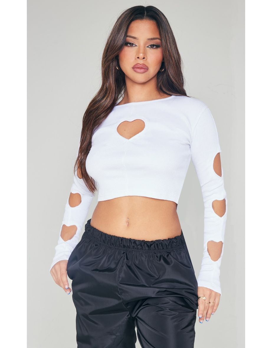 Long sleeve crop top cut out deals