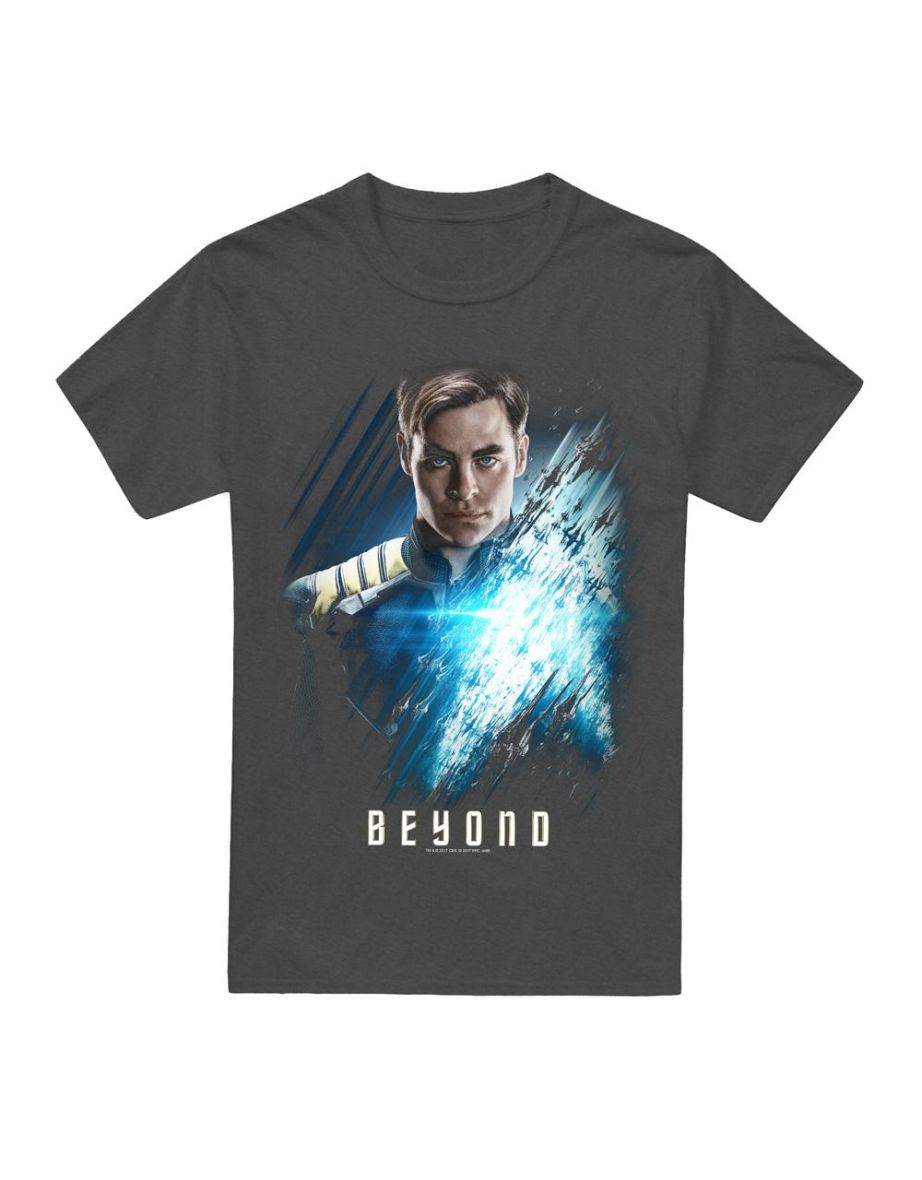 Star Trek Beyond Unisex Adult Captain Kirk Poster T-Shirt - Charcoal