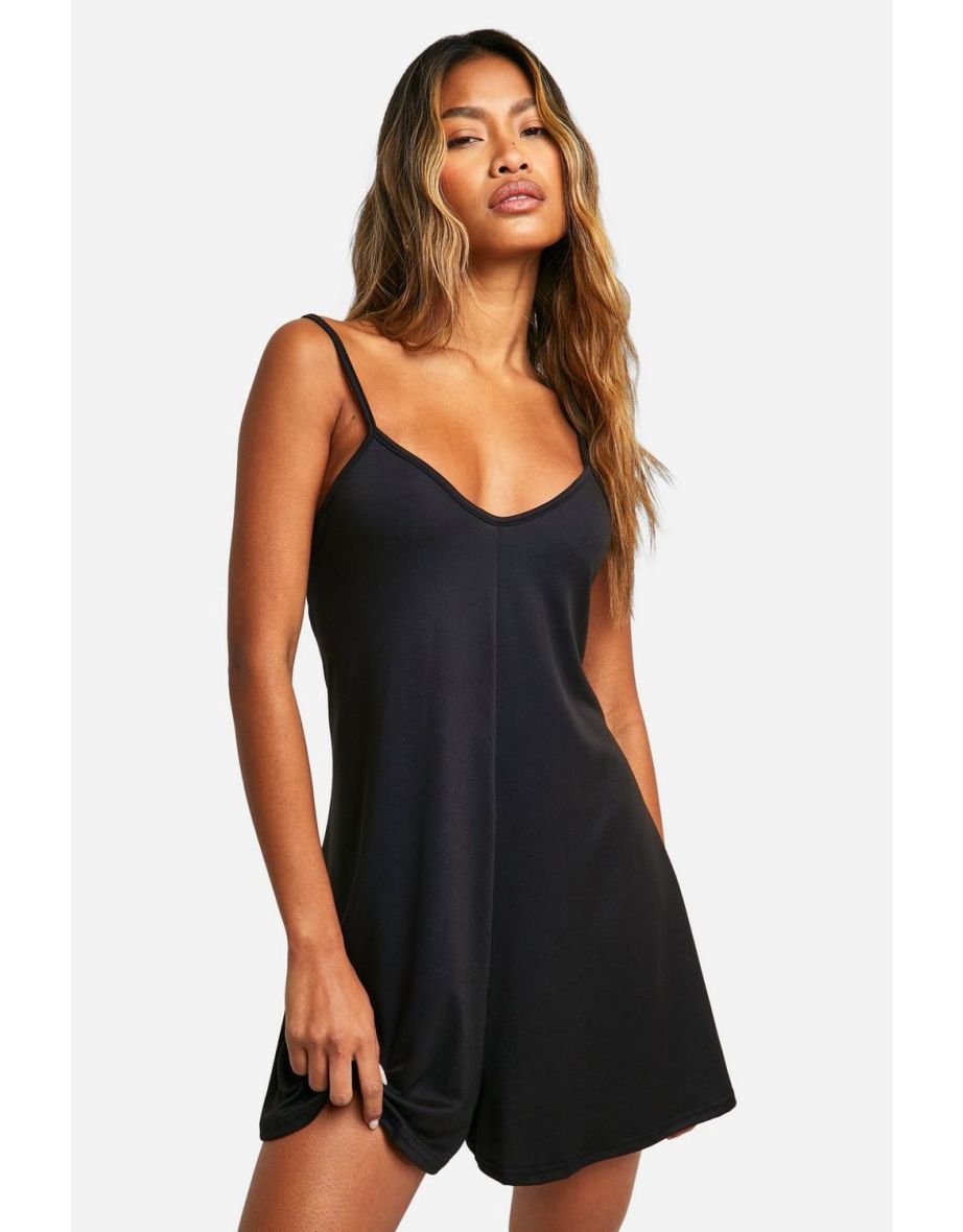 Shop Supersoft Cami Swing Playsuit black Online in Qatar VogaCloset