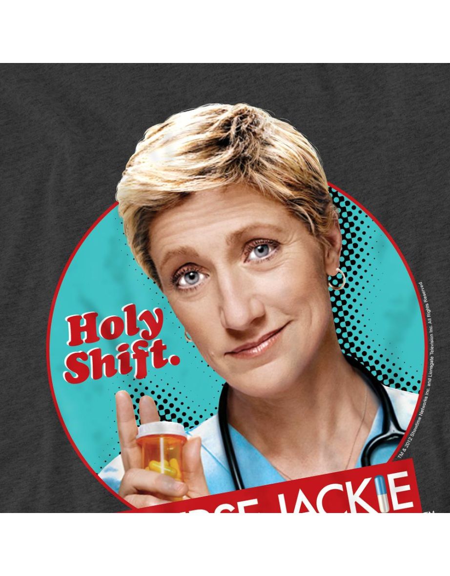 Nurse Jackie Unisex Adult Holy Shift T-Shirt - Charcoal - 3