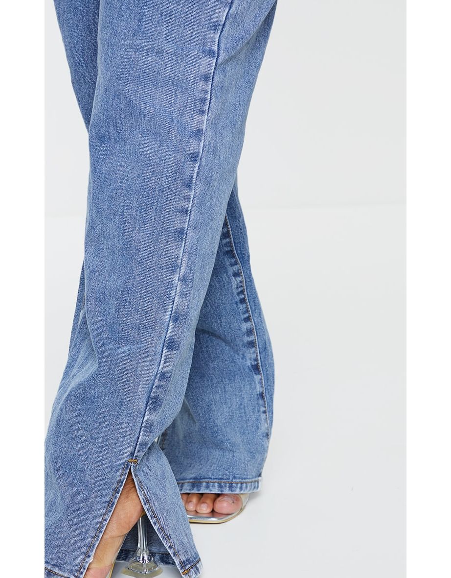 Plus Vintage Wash Split Hem Jeans - 3