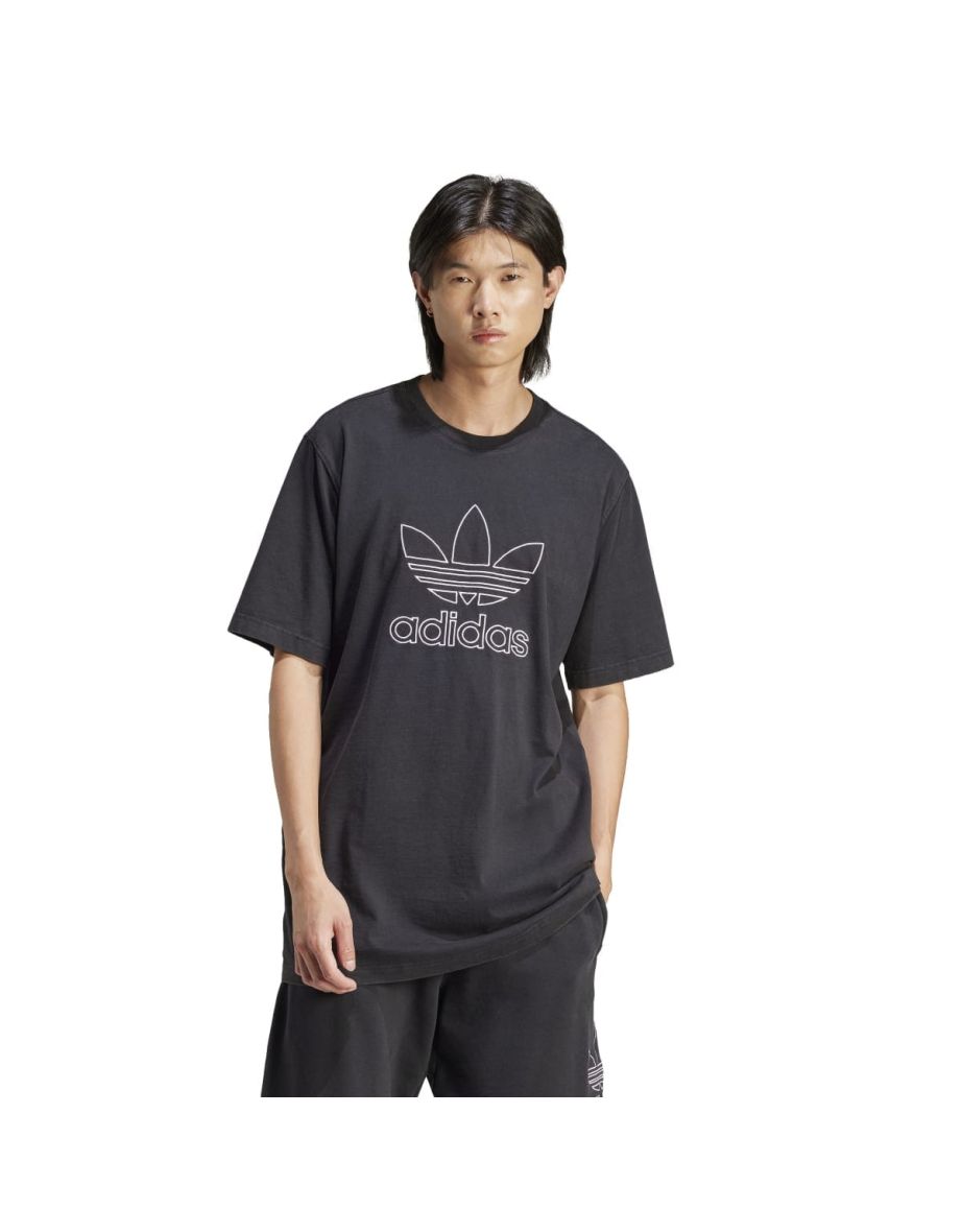 Men's adidas Originals Adicolor Outline Trefoil T-Shirt in Black