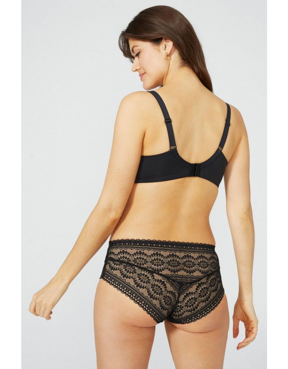 Dd+ Recycled Lace Balcony Bra - black - 3