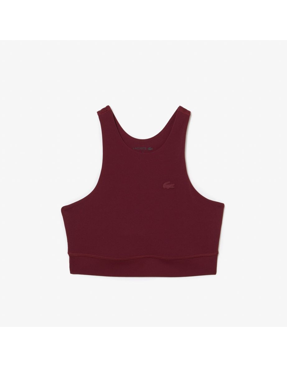 Women's Lacoste Quick-Dry Recycled Polyamide Stretch Bra in Red