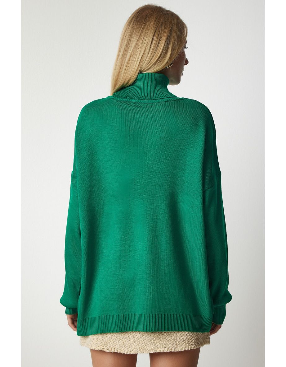 Happiness İStanbul Green Knitted Sweater - 6