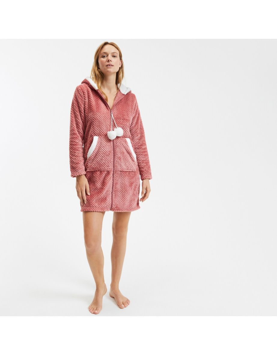 Fleece Hooded Bathrobe