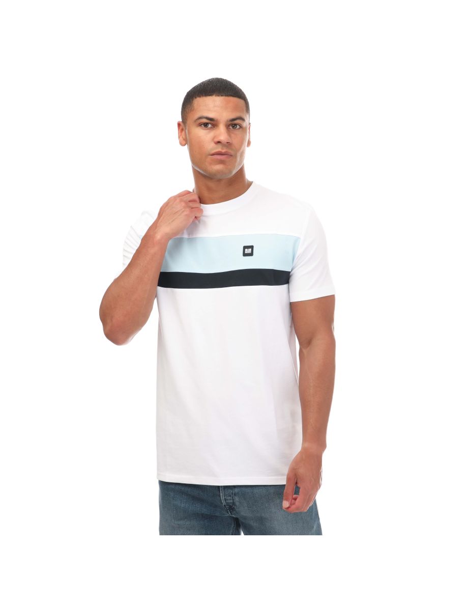 Men's Weekend Offender Crossword Colour Block T-Shirt in White