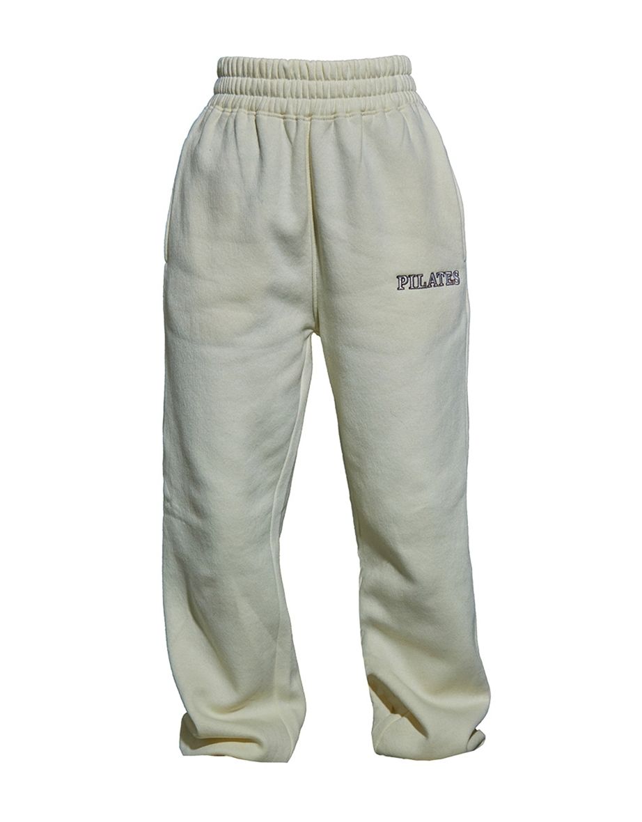 Petite Oatmeal Pilates Slogan Straight Leg Joggers - 3