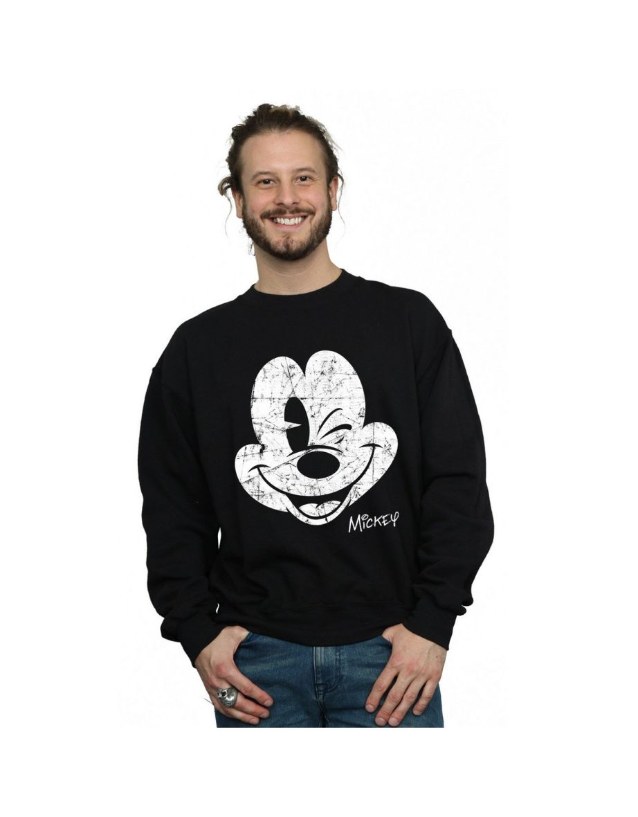 Disney Men's Mickey Mouse Face Sweatshirt
