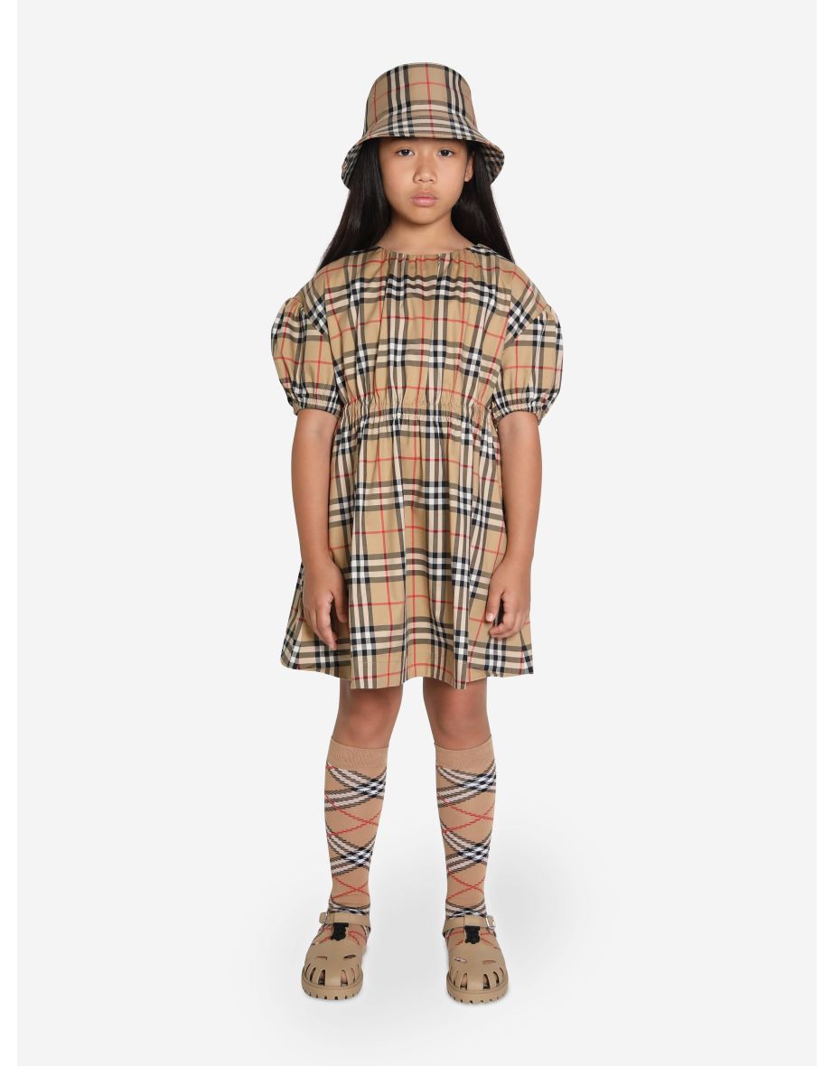 Girls Shelley Dress in Archive Beige Check