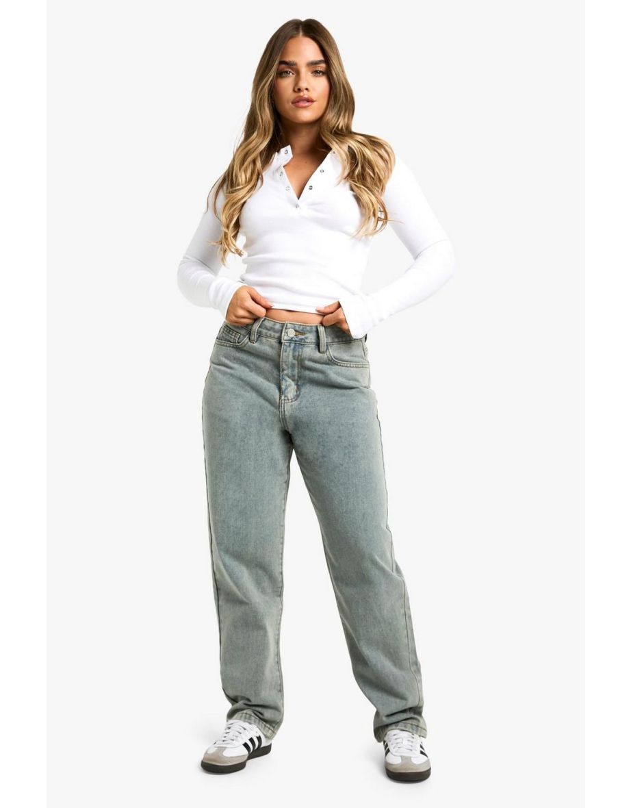 Petite 28 Inch Basic Straight Leg Jeans