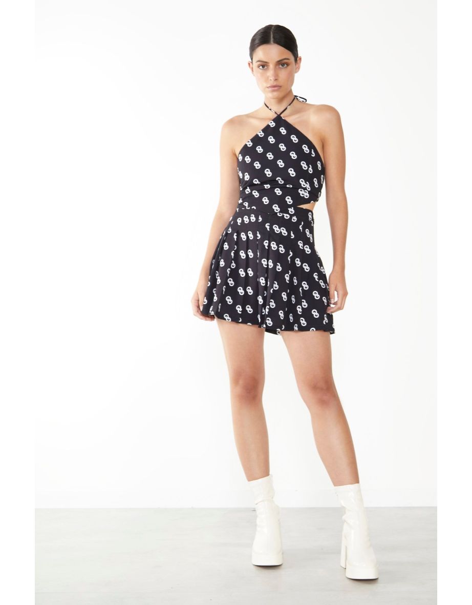 Glamorous Care Logo Print Halter Neck Top