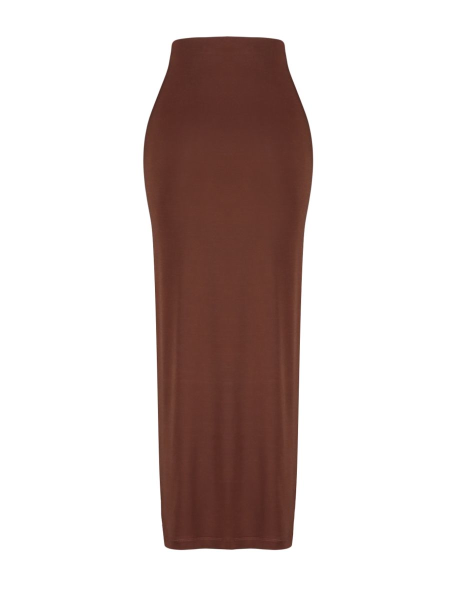 Brown Maxi Woven Skirt - 7