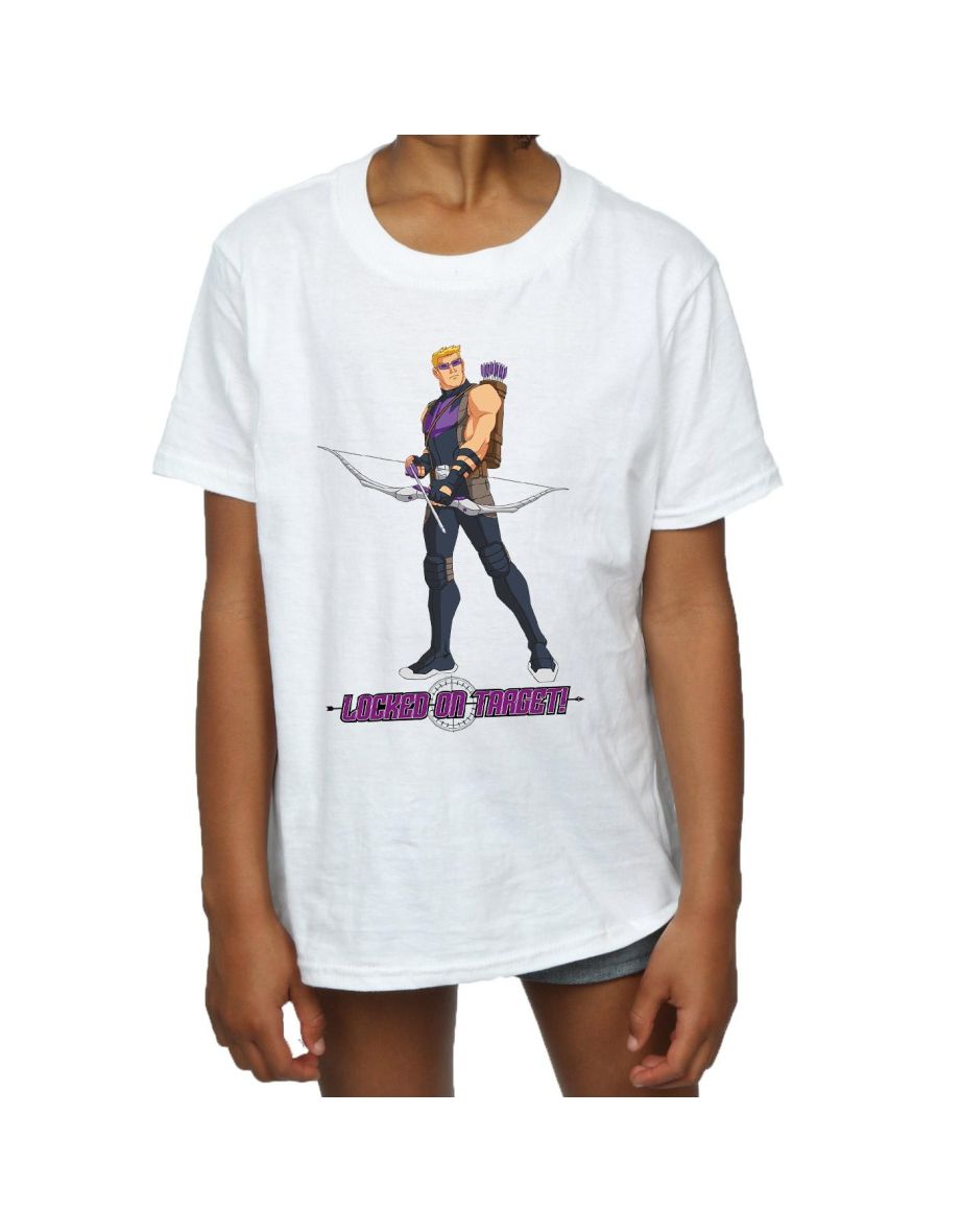 Marvel Girls Hawkeye Locked On Target Cotton T-Shirt - White - 3