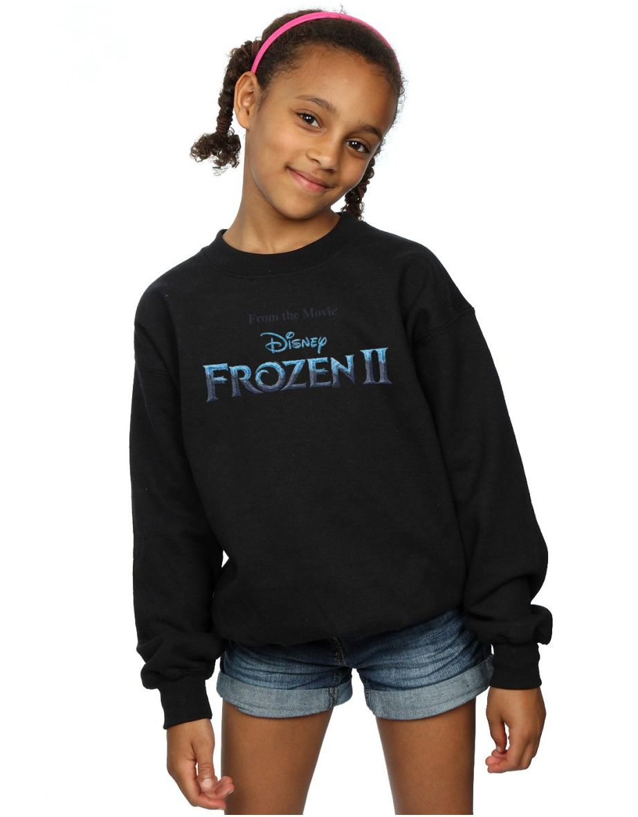 Shop Disney Girls Frozen 2 Movie Logo Sweatshirt Black Online in Oman VogaCloset