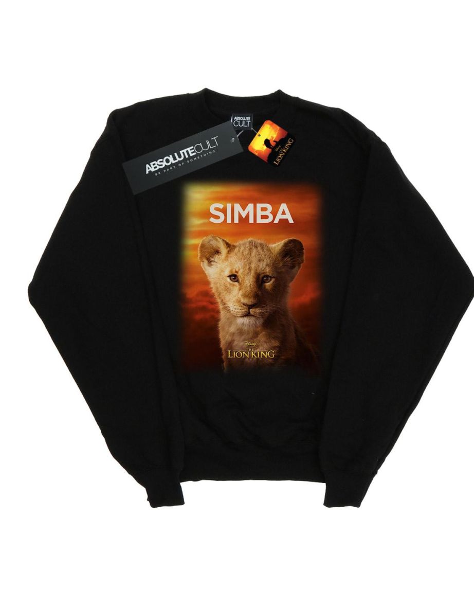 Disney Girls The Lion King Movie Baby Simba Poster Sweatshirt - Black