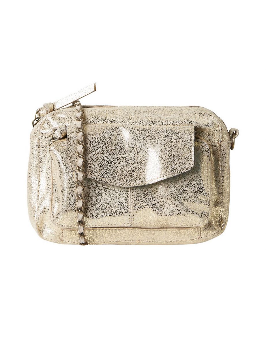 Naina Mini Leather Shoulder Bag with Chain Strap - 1