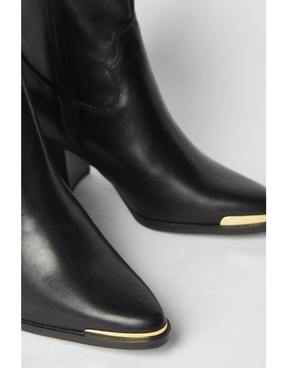 Jaz Metal Tip Medium Heel Cowboy Ankle Boots - 2