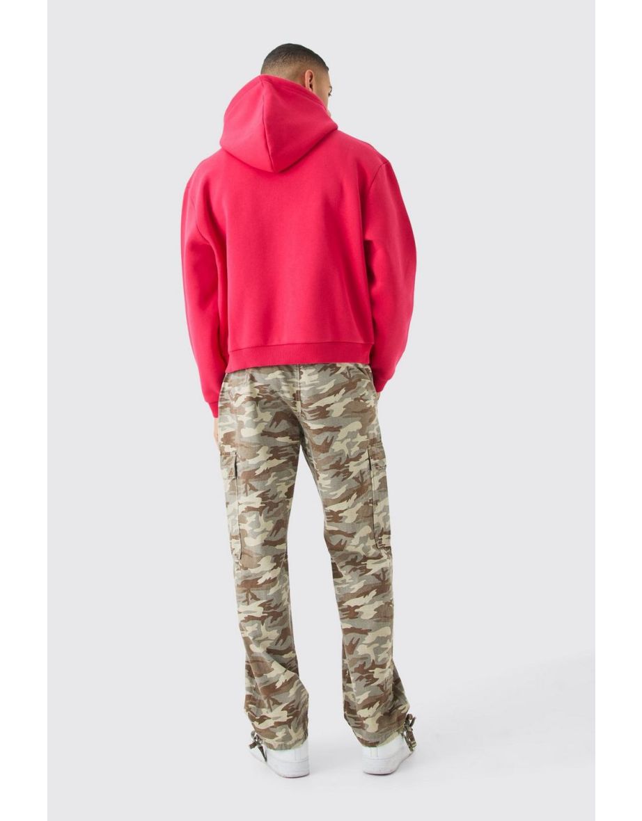Oversized Boxy Limited Zip Through Hoodie - red - 2